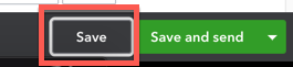 Save button in QuickBooks