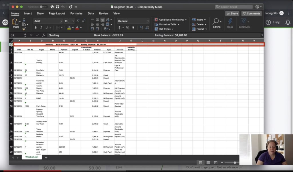 Transaction Excel Sheet