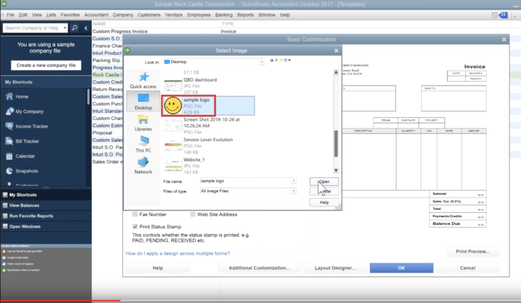 QuickBooks Select Invoice Logo