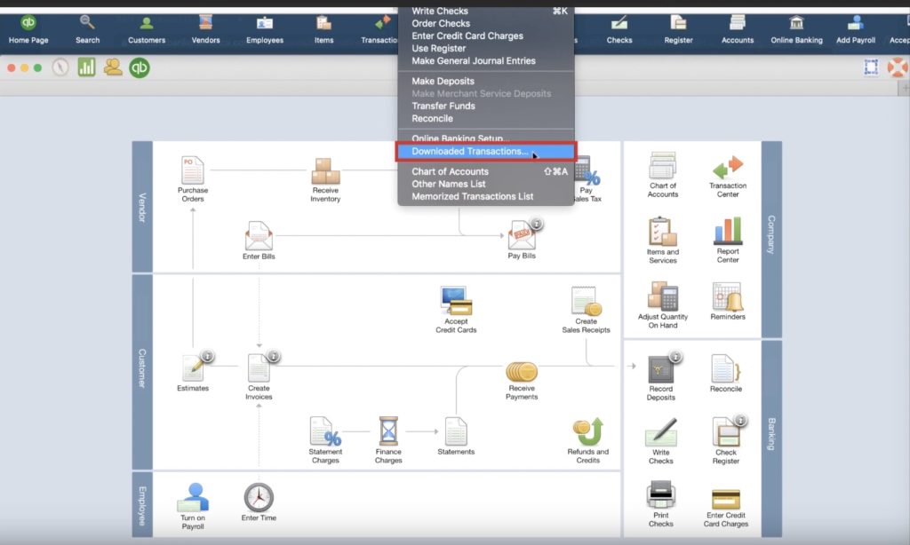 Viewing Downloaded transactions