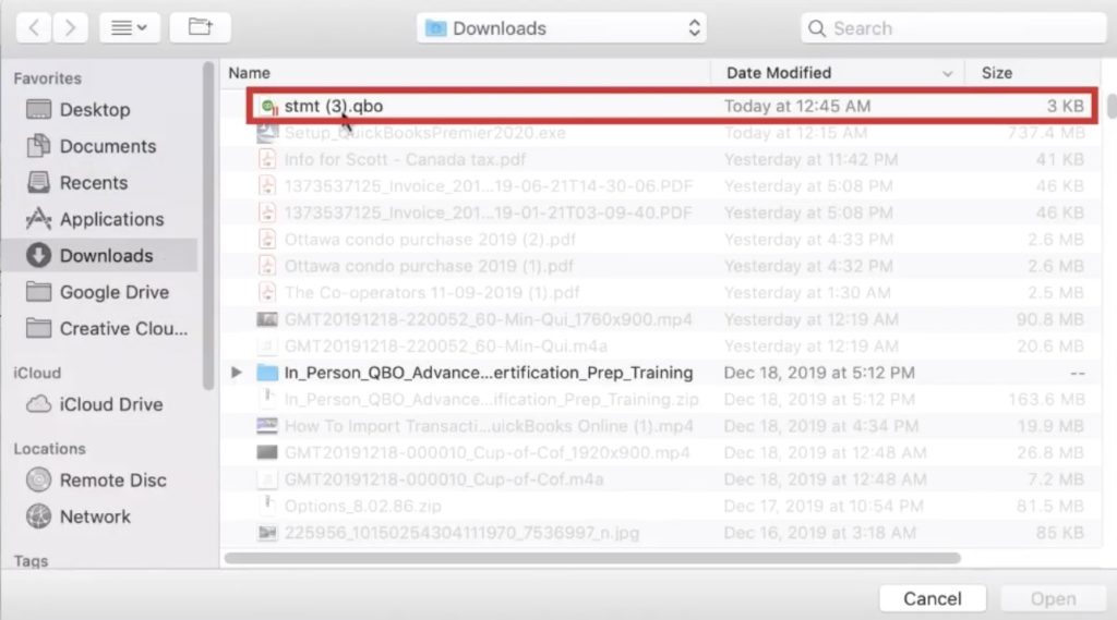 Viewing Downloaded transactions