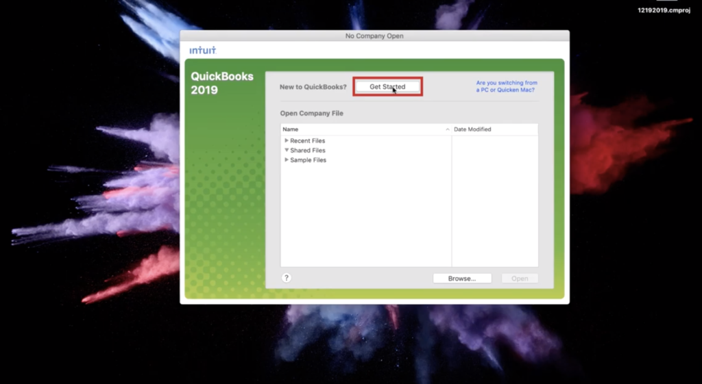 Getting started in Quickbooks 2019