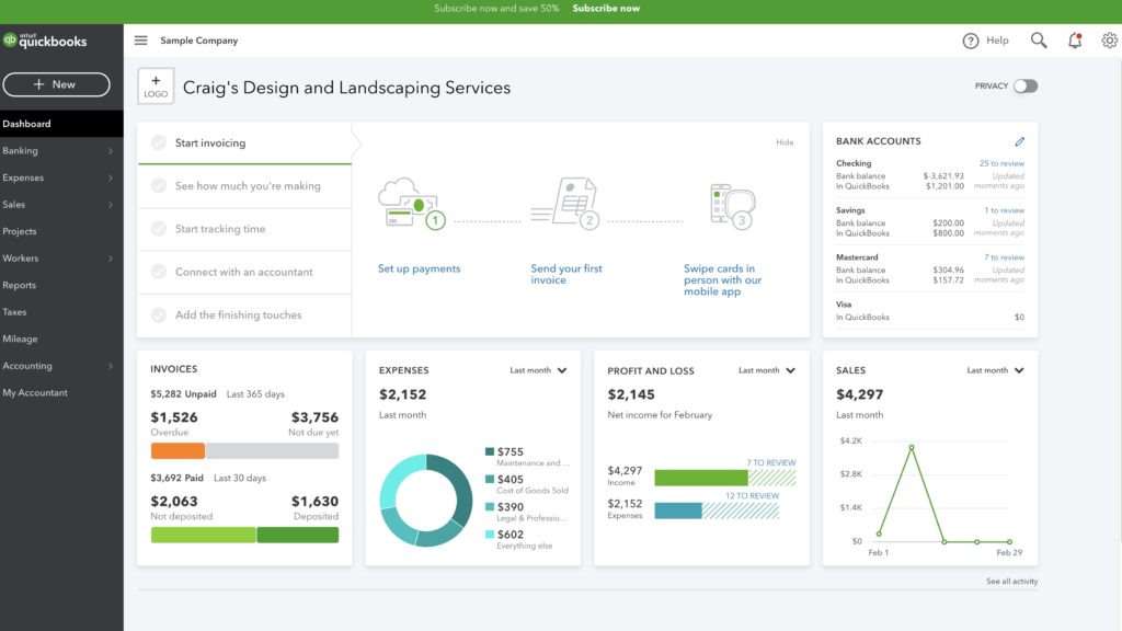 Quickbooks Dashboard