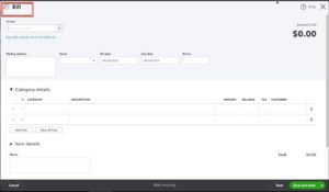 QuickBooks Online Bill Intuit / QuickBooks Online image of a blank bill.