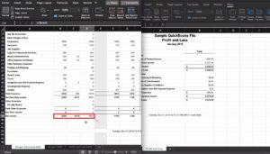 Comparing line items in our budget, in the example we have more net income than projected.