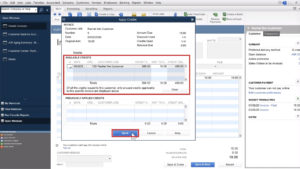 Apply Credits pop-up in Quickbooks Desktop