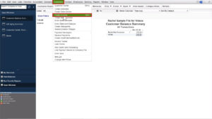 Navigating to Create Invoices in Quickbooks Desktop menu