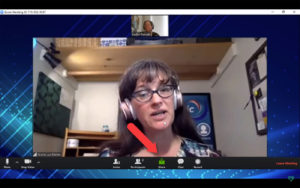 Screen sharing in Zoom.