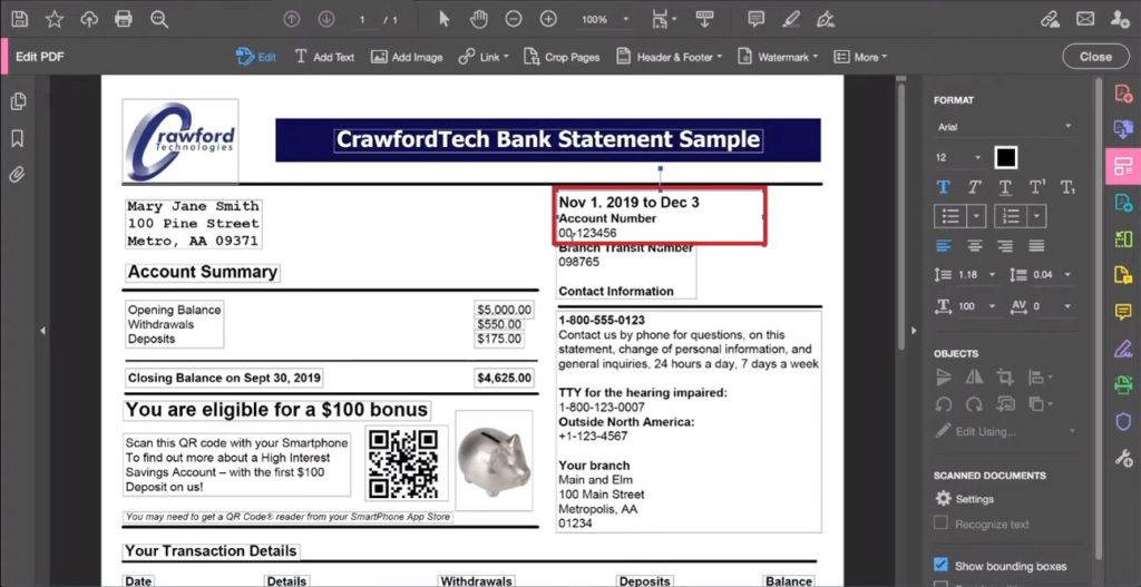 Editing PDF text in Acrobat Pro DC