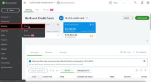 Banking Menu in QuickBooks Online