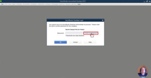 QuickBooks Desktop login screen I forgot my password link.