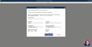 Reset QuickBooks Administration Password page