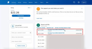 Recent Paypal transactions