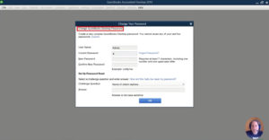 QuickBooks Desktop Change Your Password screen