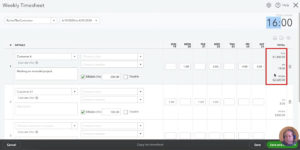 Weekly Timesheet hours entry in QuickBooks Online