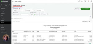 Getting back to the Profit and Loss report from the Transaction Report in QuickBooks Online