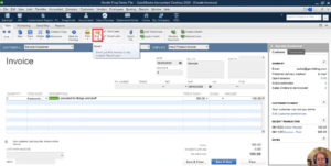 Email icon in an invoice in QuickBooks Desktop