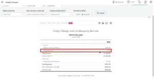 Viewing a Sales Receipt in the Profit and Loss report in QuickBooks Online