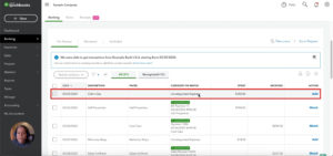 Reviewing a bank transaction in QuickBooks Online