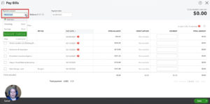 Choosing a payment account when paying a bill in QuickBooks Online