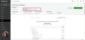 Changing the date on the Profit and Loss report in QuickBooks Online