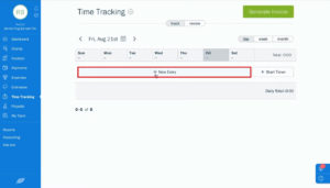 Creating a new Time Tracking entry in Freshbooks