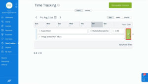 Creating a new Tracked Time entry in Freshbooks