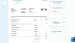 Add a line to a new invoice in Freshbooks.