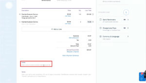 Notes field in a Freshbooks Invoice