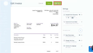 Sending an invoice in Freshbooks