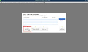 Creating a new company file in QuickBooks Desktop