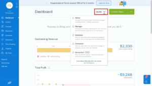 Invite people to your Freshbooks account from the dashboard