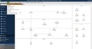 Navigating to the Chart of Accounts from the Windows menu in QuickBooks Desktop.