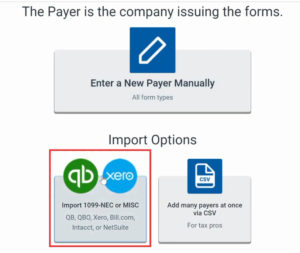 Import payer option in Track1099