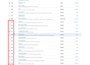 Expenses in the Chart of Accounts in Xero