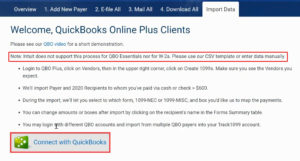 Connecting QuickBooks to Track1099