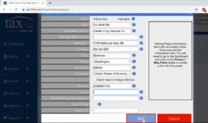 Add payer information in Tax1099