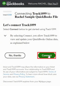 Connect QuickBooks Online to Track1099