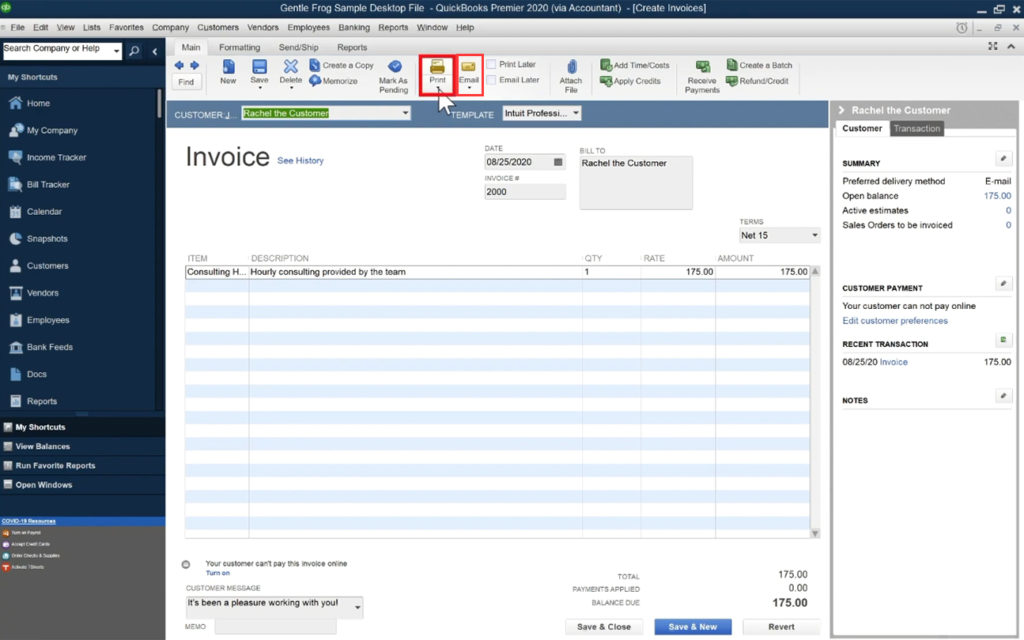 How To Create an Invoice in QuickBooks Desktop - Gentle Frog ...