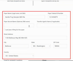 Verifying imported company information in Track1099