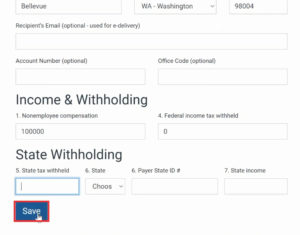 Entering Income & Withholding in Track1099