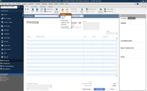 Selecting Print preview for an invoice in QuickBooks Premier.