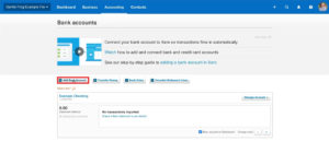 Add Bank Account button in Xero