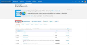 Add Account button in Xero's Chart of Accounts
