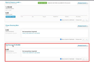 New bank account in accounts list in Xero