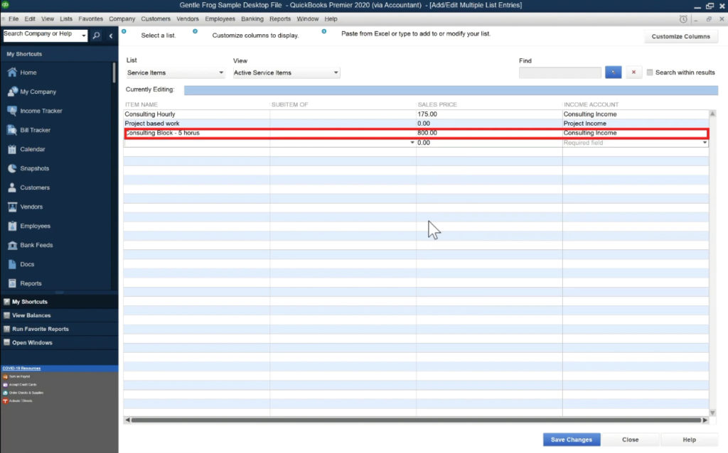 How To Add Items in QuickBooks Desktop - Gentle Frog Bookkeeping and ...