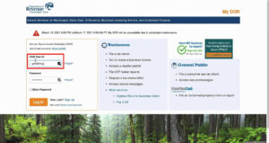 Logging in to the Washington State DOR website