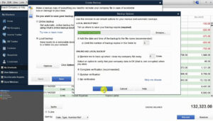 Backup Options for creating a backup in QuickBooks Desktop