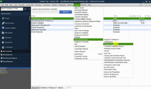 Navigating to the General Ledger in the main menu in QuickBooks Desktop