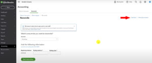 Reconcile summary link in QuickBooks Online